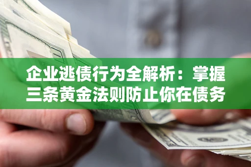 济南企业逃债行为全解析：掌握三条黄金法则防止你在债务乱局中“踩雷”
